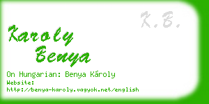 karoly benya business card