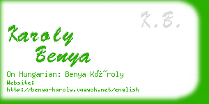 karoly benya business card